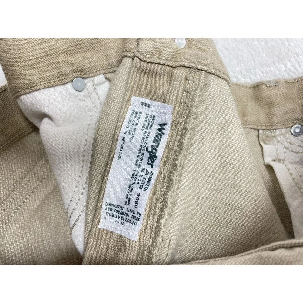 Wrangler Cowboy Cut Jeans 13MWZ Original Fit Tan Denim Men’s 36x34 Rodeo Western